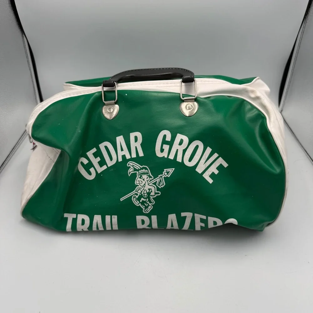 Vintage TN Sport Cedar Grove Trail Blazers Duffel Bag Green White Made in USA